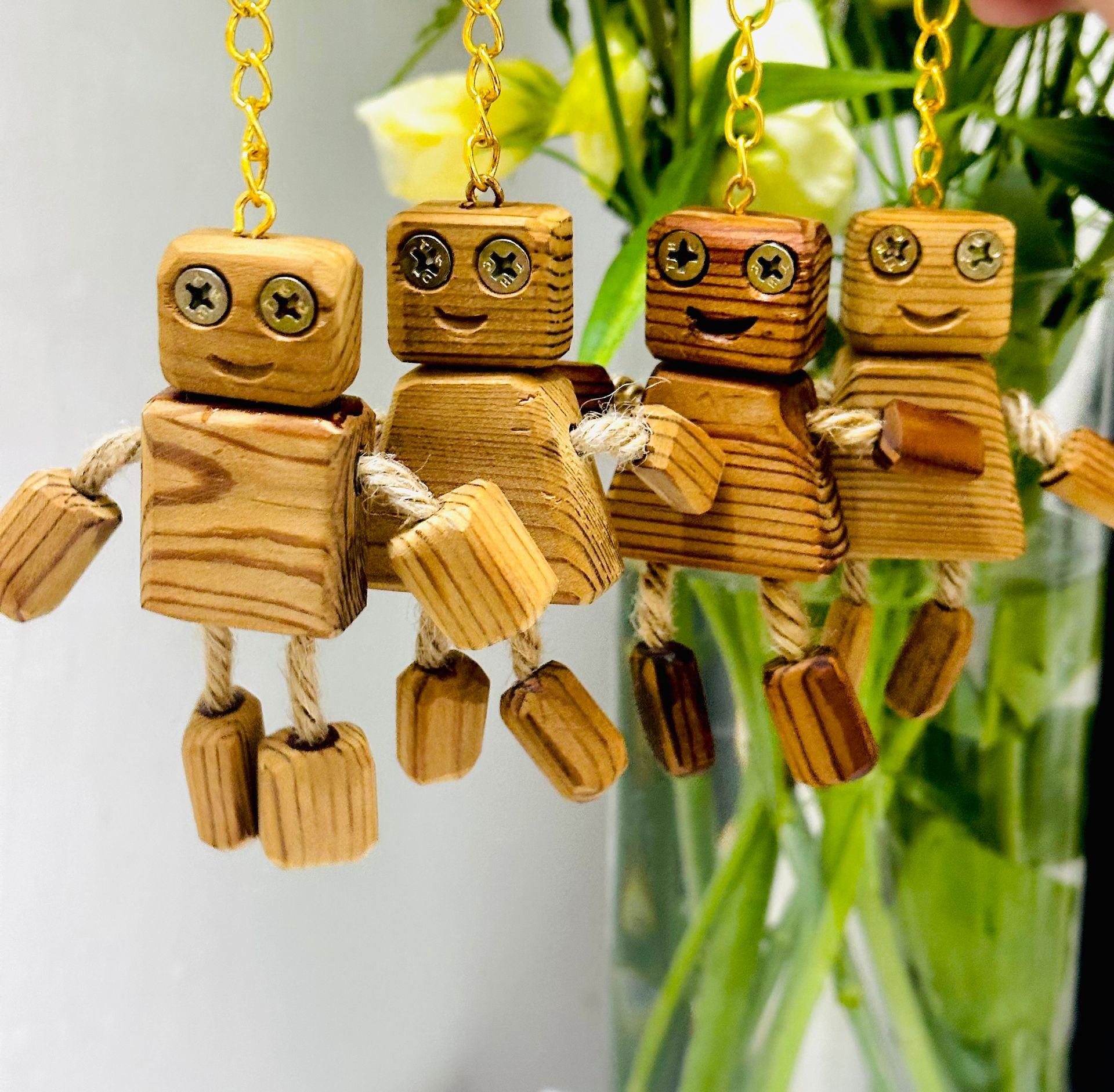 جاکلیدی ، آویز ماشین ، آویز کیف آدمک چوبی